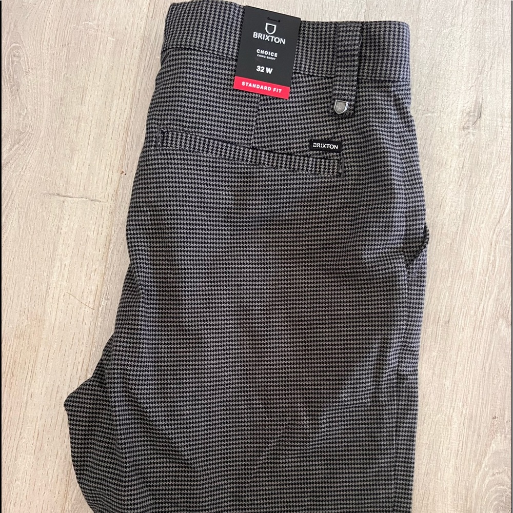 Mens plaid brixton chino short 32